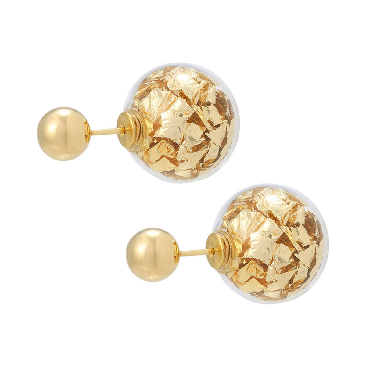 【マヌエラ・ザンヴェットーリ】金箔入りムラーノガラス”AIR”ピアス