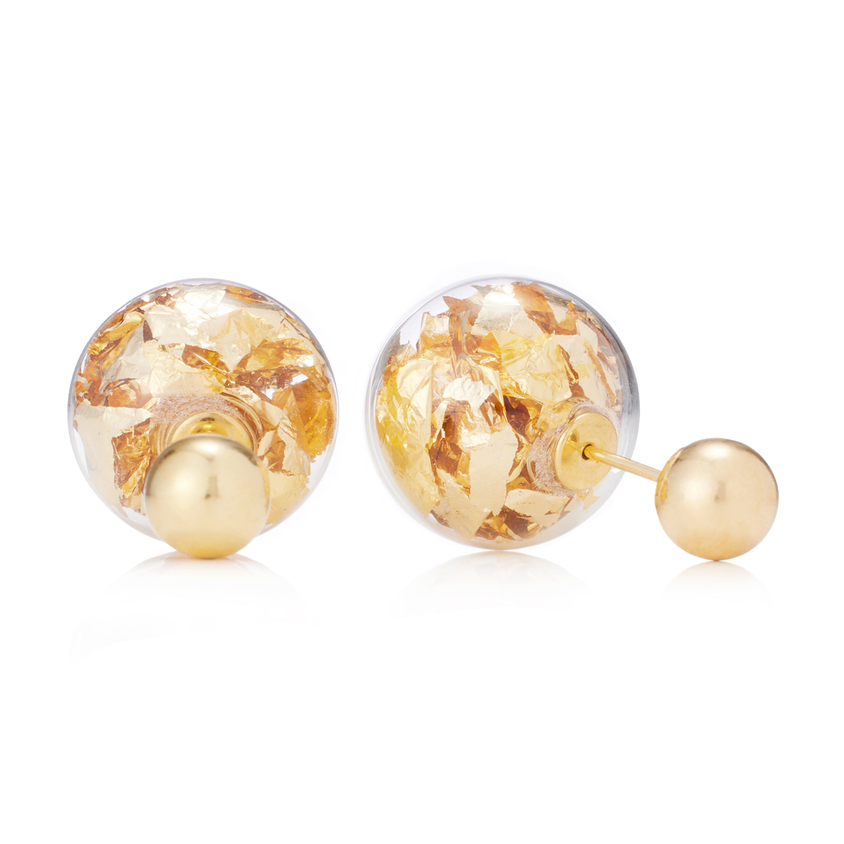 【マヌエラ・ザンヴェットーリ】金箔入りムラーノガラス”AIR”ピアス