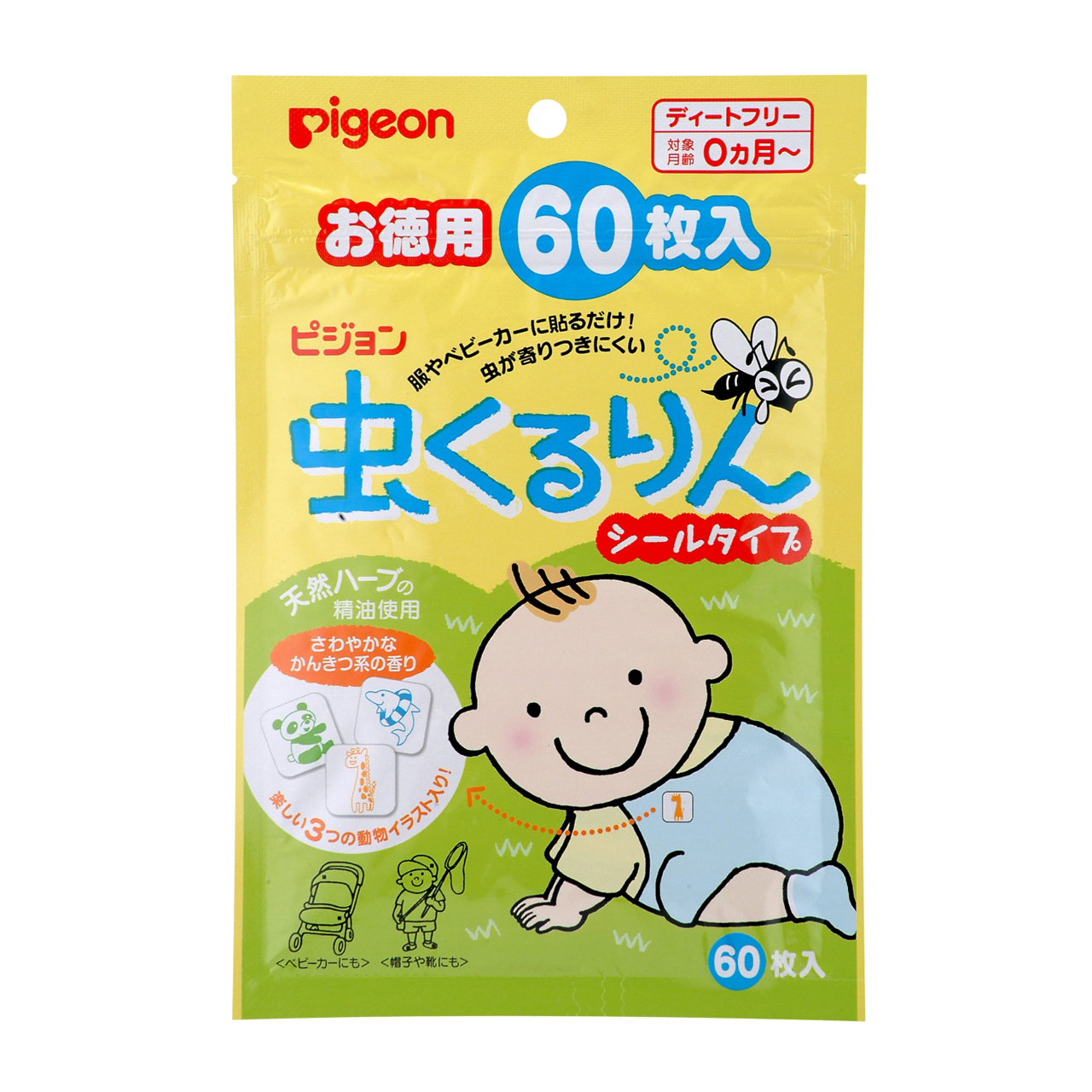 虫くるりん　シールタイプ　60枚入