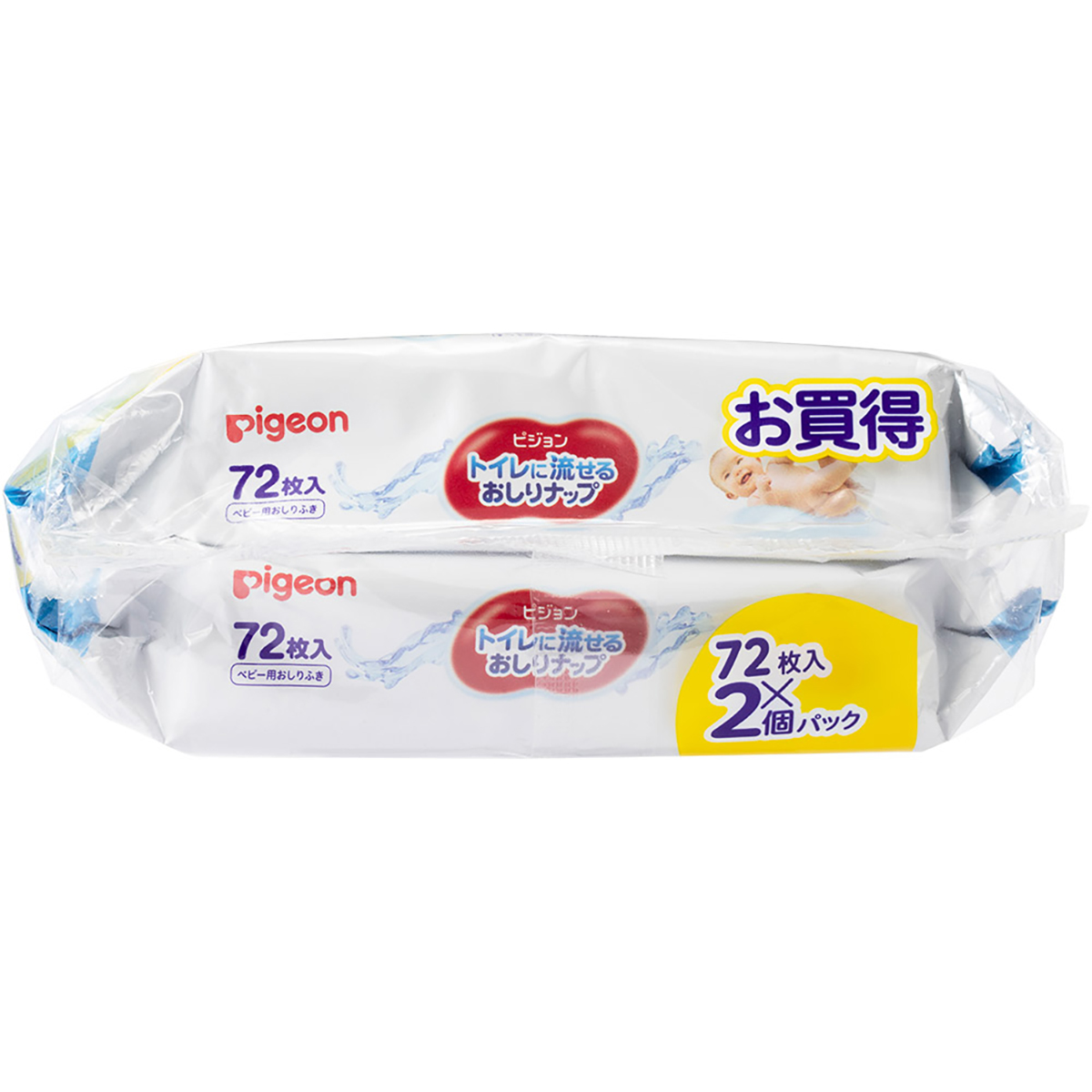 トイレに流せるおしりナップ　ふんわり厚手　72枚2Ｐ