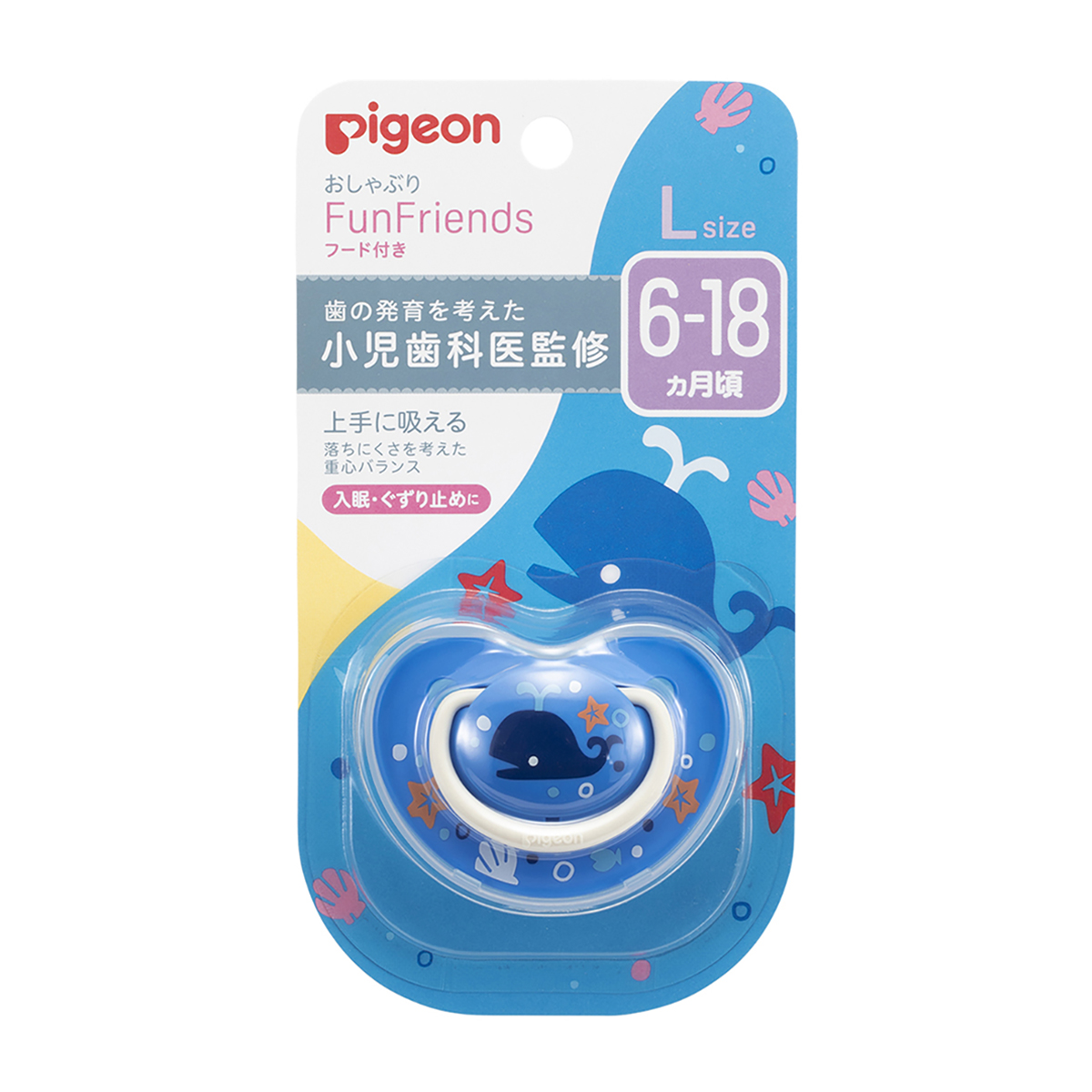 おしゃぶりFun　6-18／Ｌ　くじら柄