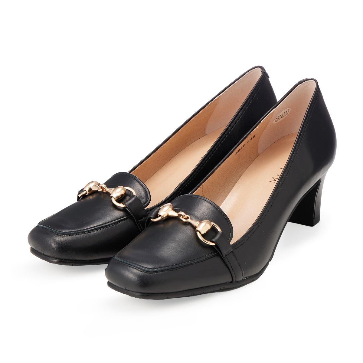 【Ms.jeune(ミズ.ジューヌ)】ビット付きヒールアップローファー