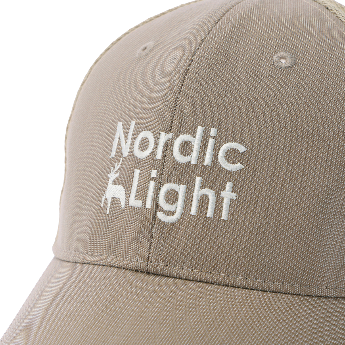 Nordic Light　6方メッシュキャップ（格子柄）　ベージュ