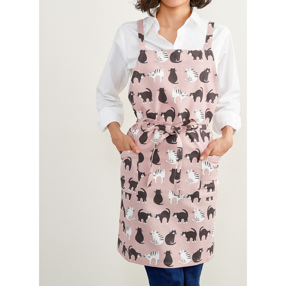 アビチュアル　オレオ　エプロン　ピンク