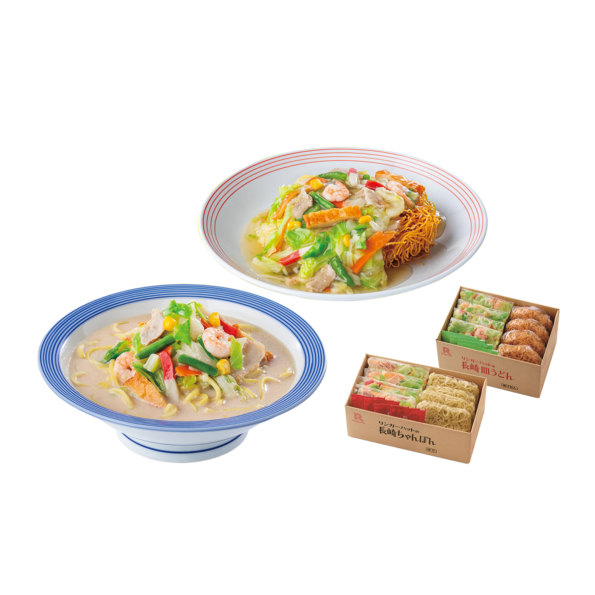 【冷凍】リンガーハット 長崎ちゃんぽん4食＋長崎皿うどん4食 セット