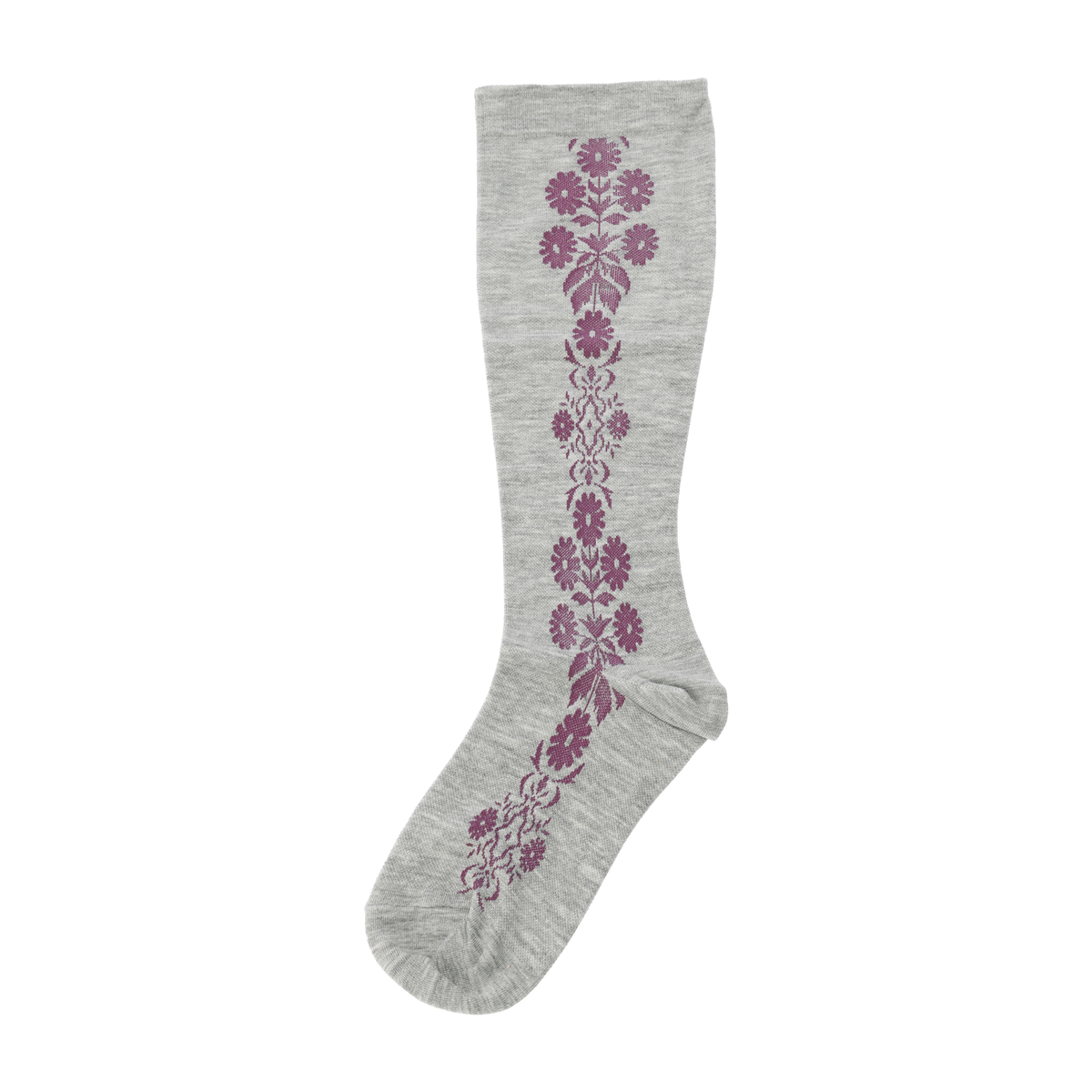 着圧ソックス　フラワーライン柄