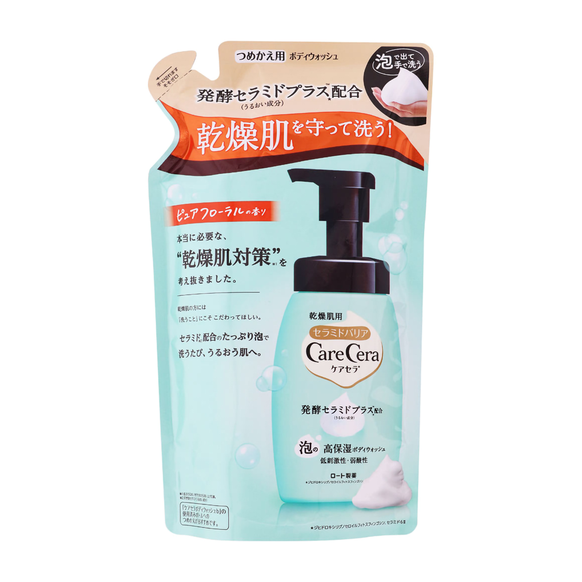 ロート製薬 ケアセラ泡の高保湿ボディウォッシュ 詰替え 385ml