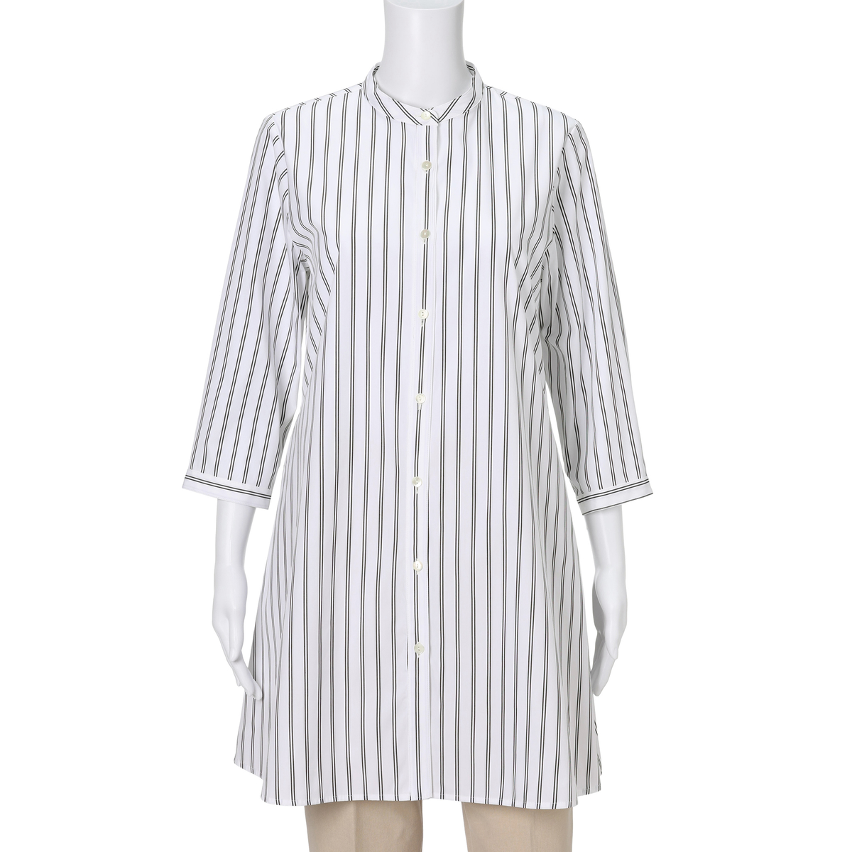 【ル クール】ランダムストライプロングシャツ