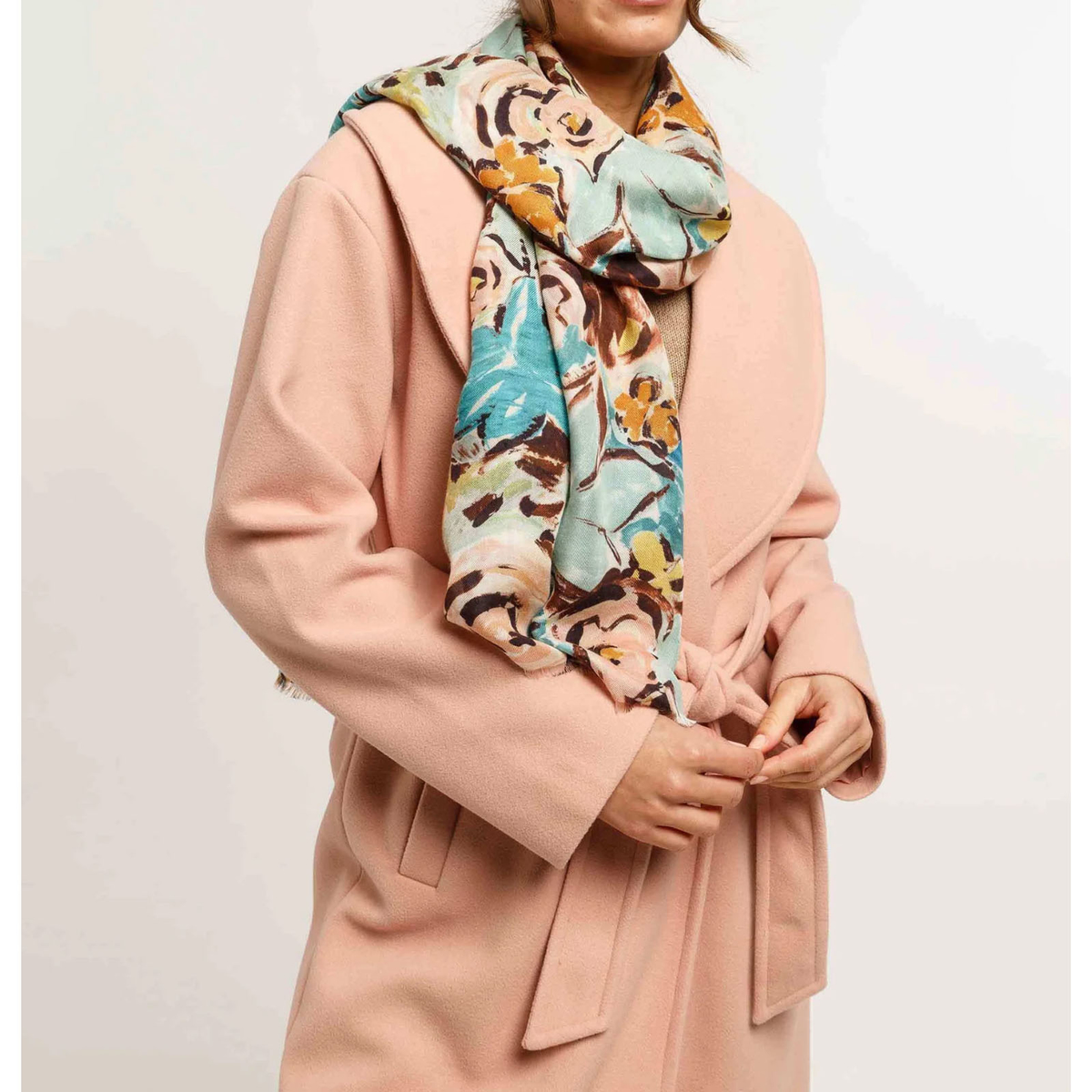 【FRAAS】レーヨン花柄プリント　ストール