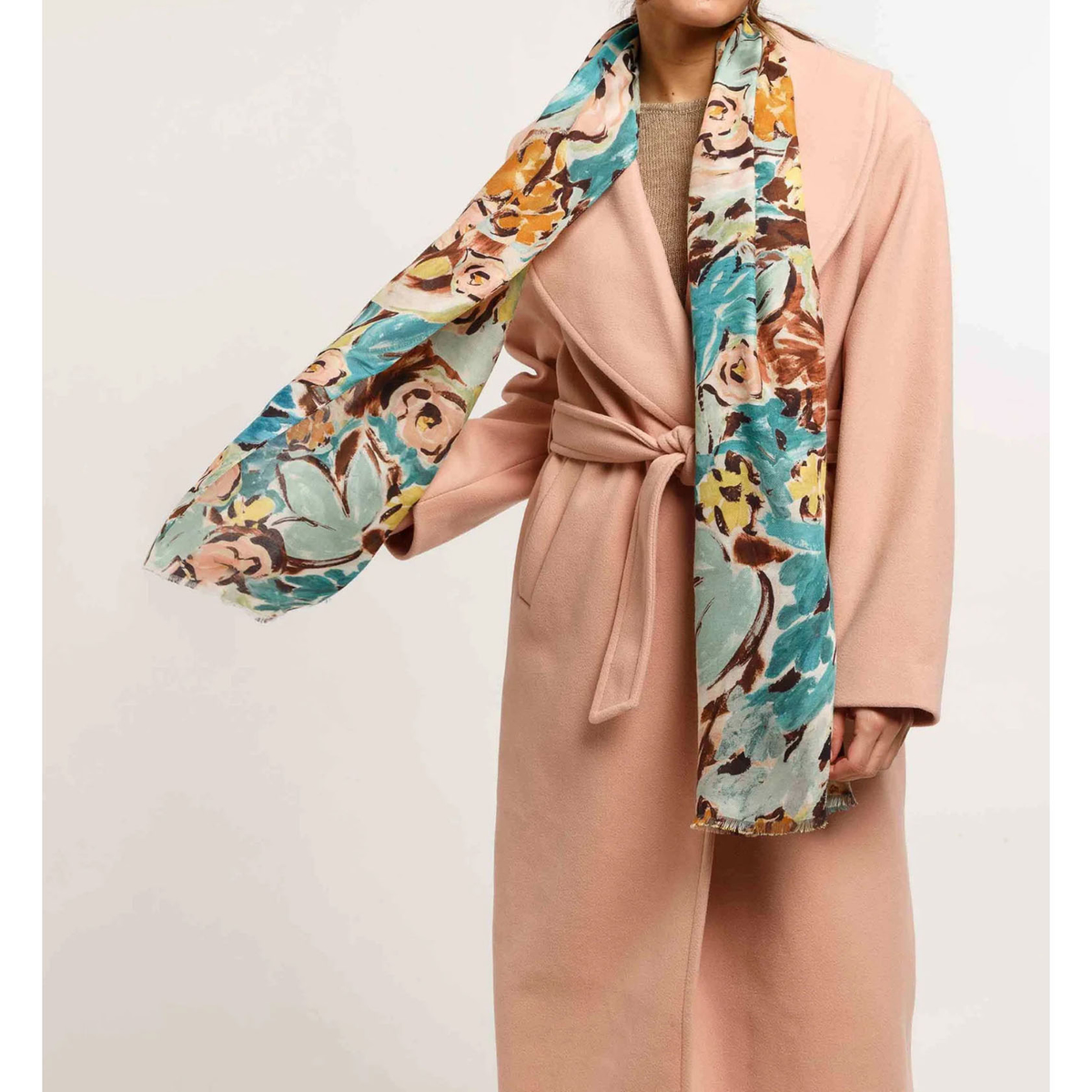 【FRAAS】レーヨン花柄プリント　ストール