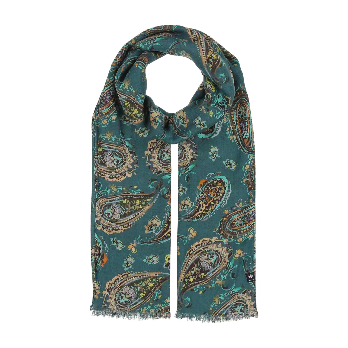 【FRAAS】レーヨン　ペイズリー柄プリント　ストール