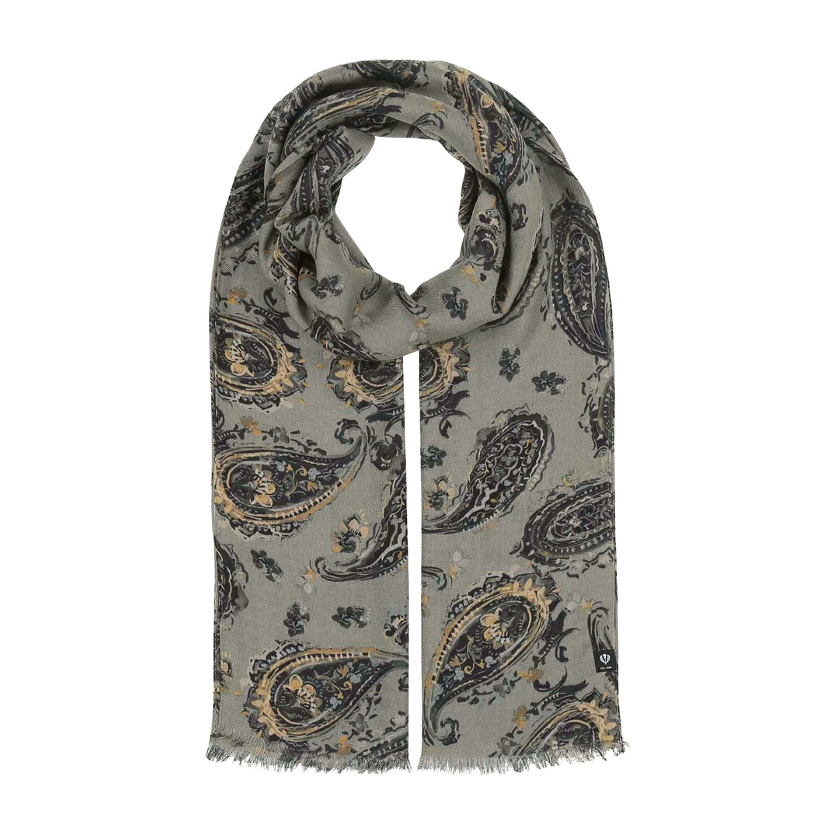 【FRAAS】レーヨン　ペイズリー柄プリント　ストール