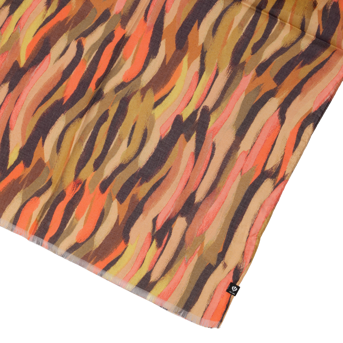 【FRAAS】レーヨン　ストライプ柄プリント　ストール