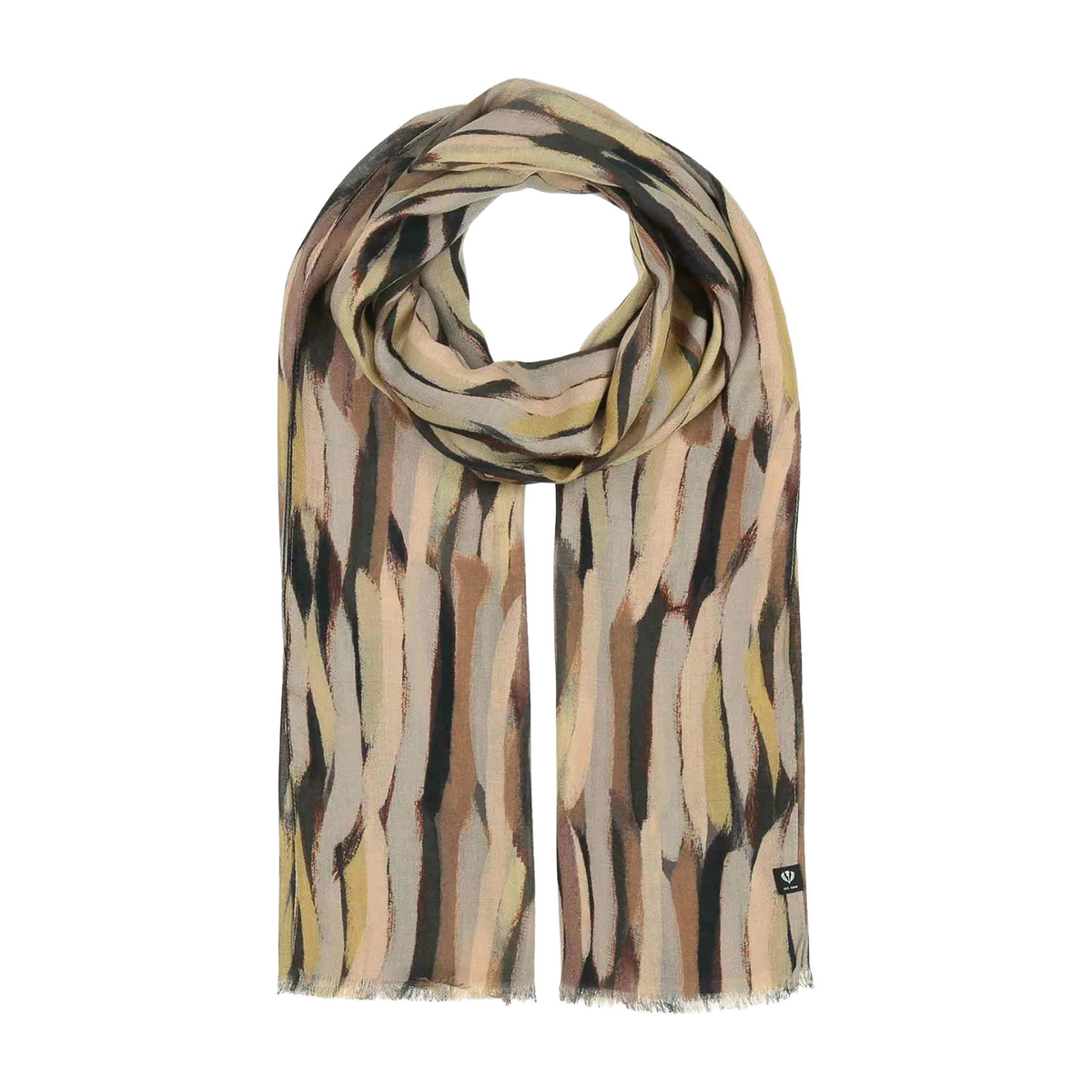 【FRAAS】レーヨン　ストライプ柄プリント　ストール