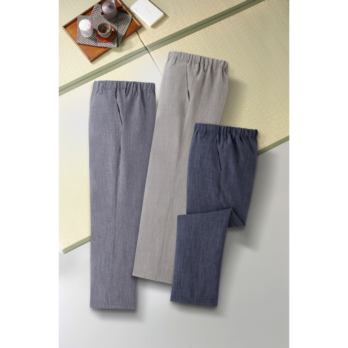 日本製スコッチガード加工楽々パンツ３色組