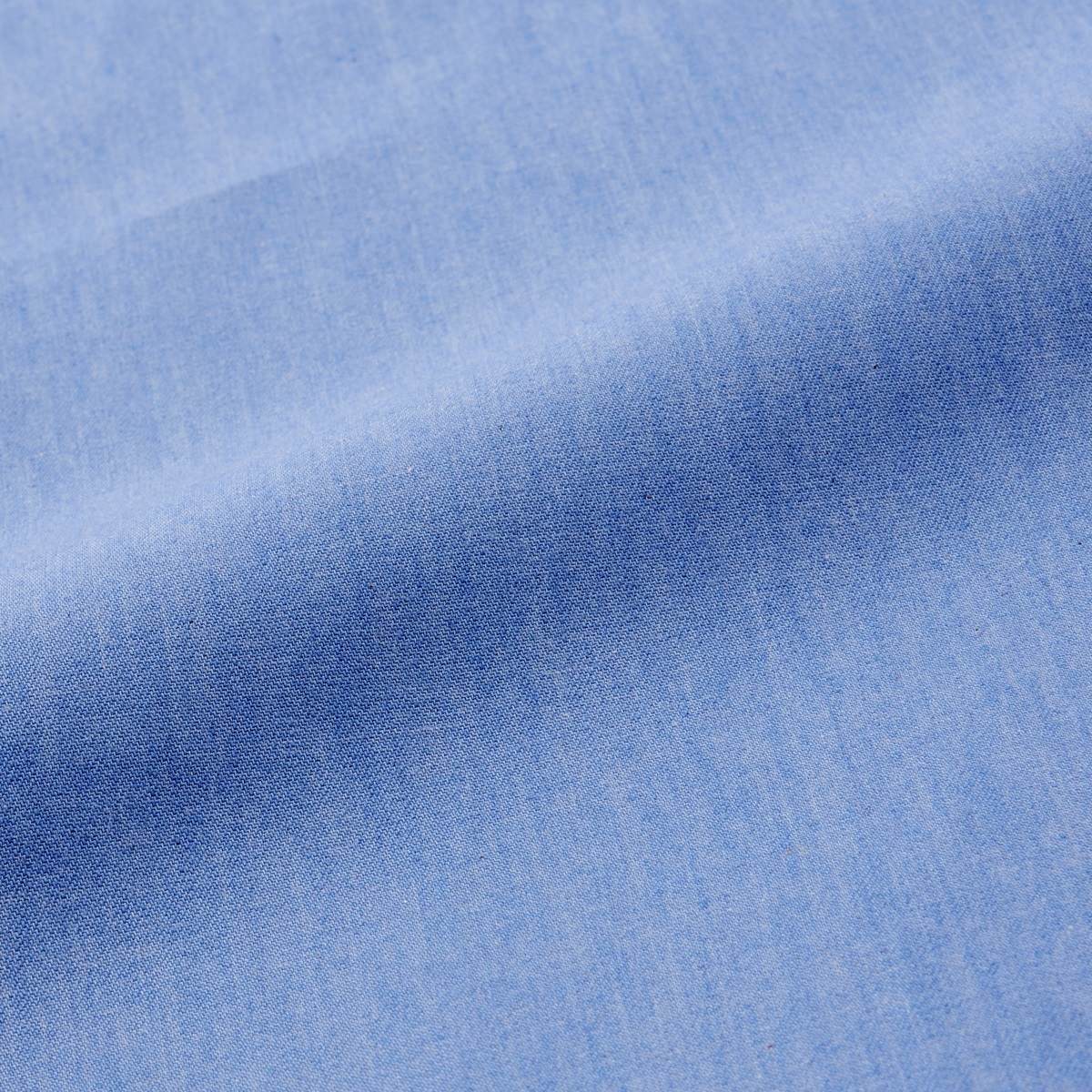 広島産デニムフリル衿ブラウス