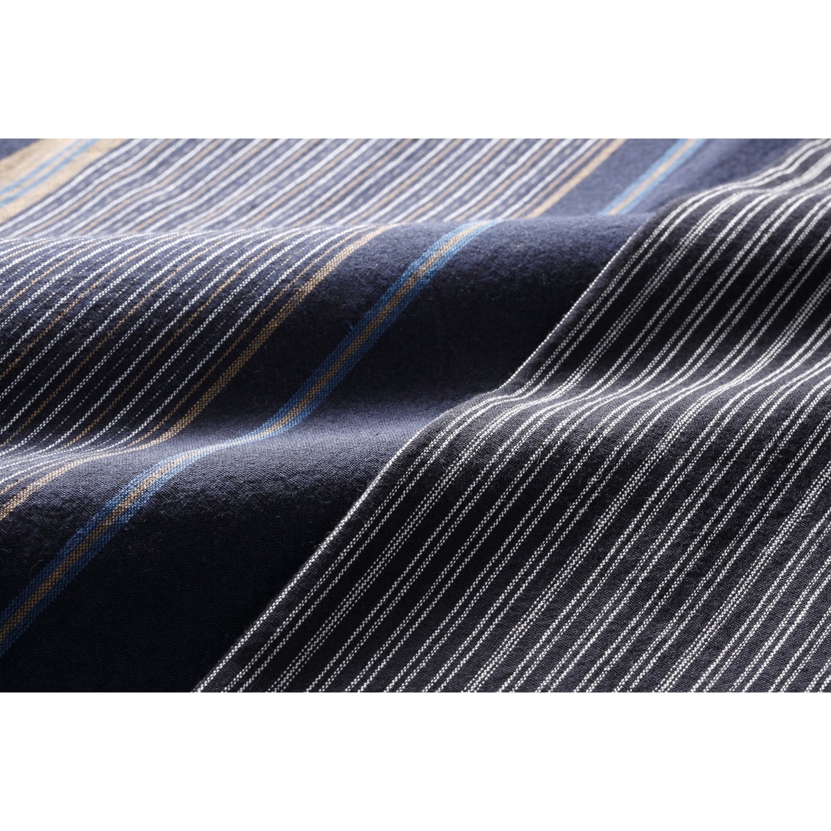 日本製紳士亀田縞長袖シャツ