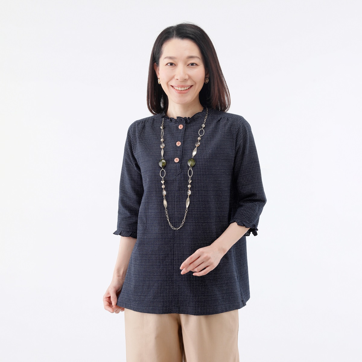 久留米ちぢみ織ブラウス