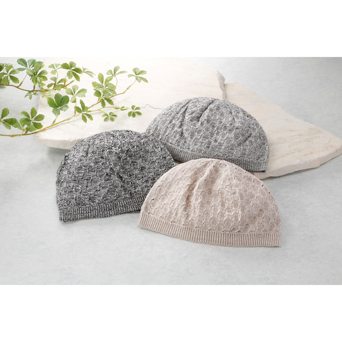 日本製美濃和紙ニット帽子３色組