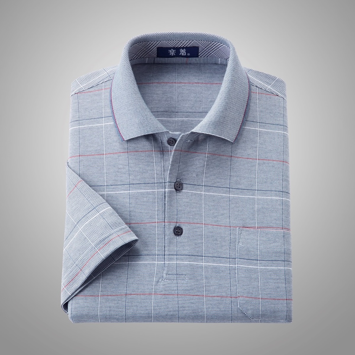 日本製格子柄半袖ポロシャツ２色組