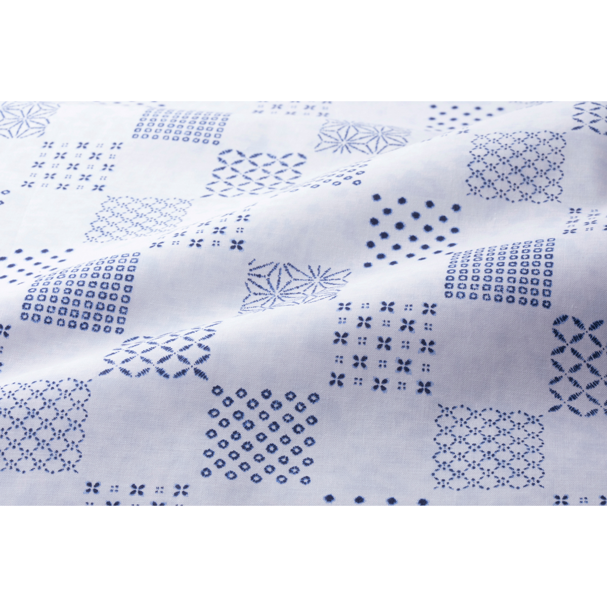 絞り風和柄市松柄シャツ