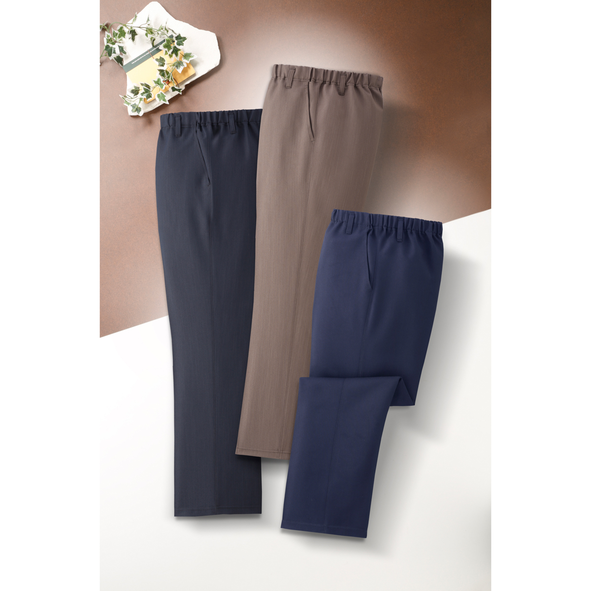 日本製お手入れ簡単楽々パンツ3色組