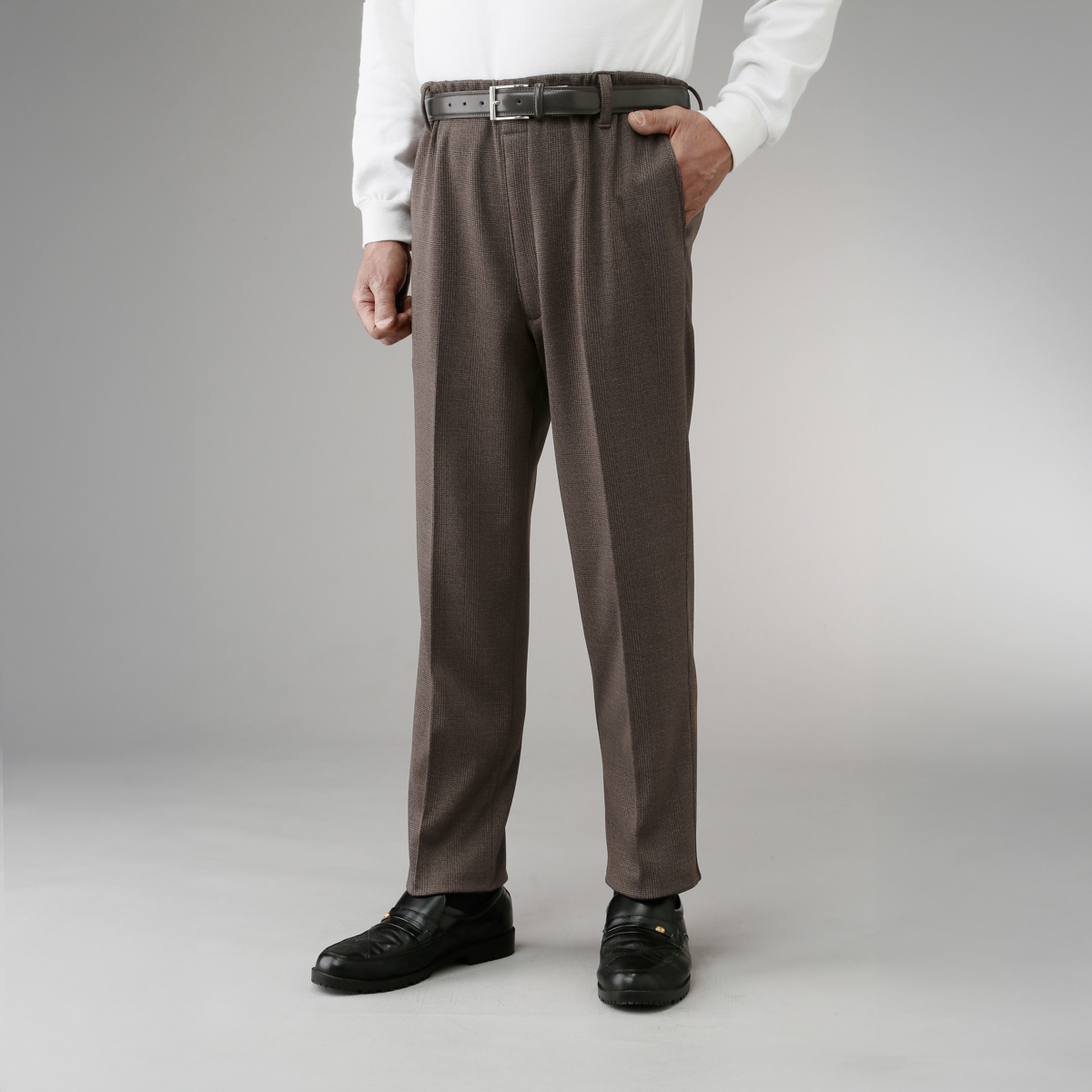 日本製あったかチェック柄パンツ2色組
