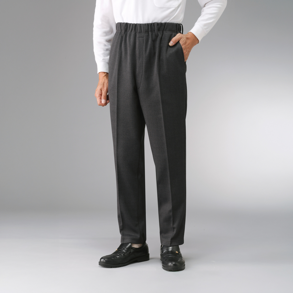 日本製あったかチェック柄パンツ2色組