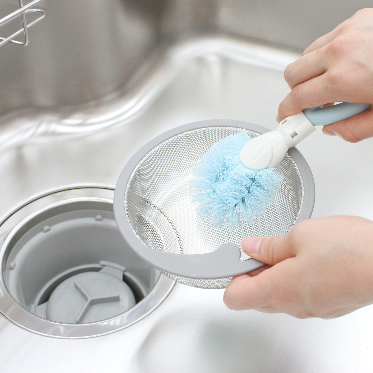 ニコットキッチンブラシ　長さん　シンク・排水口用