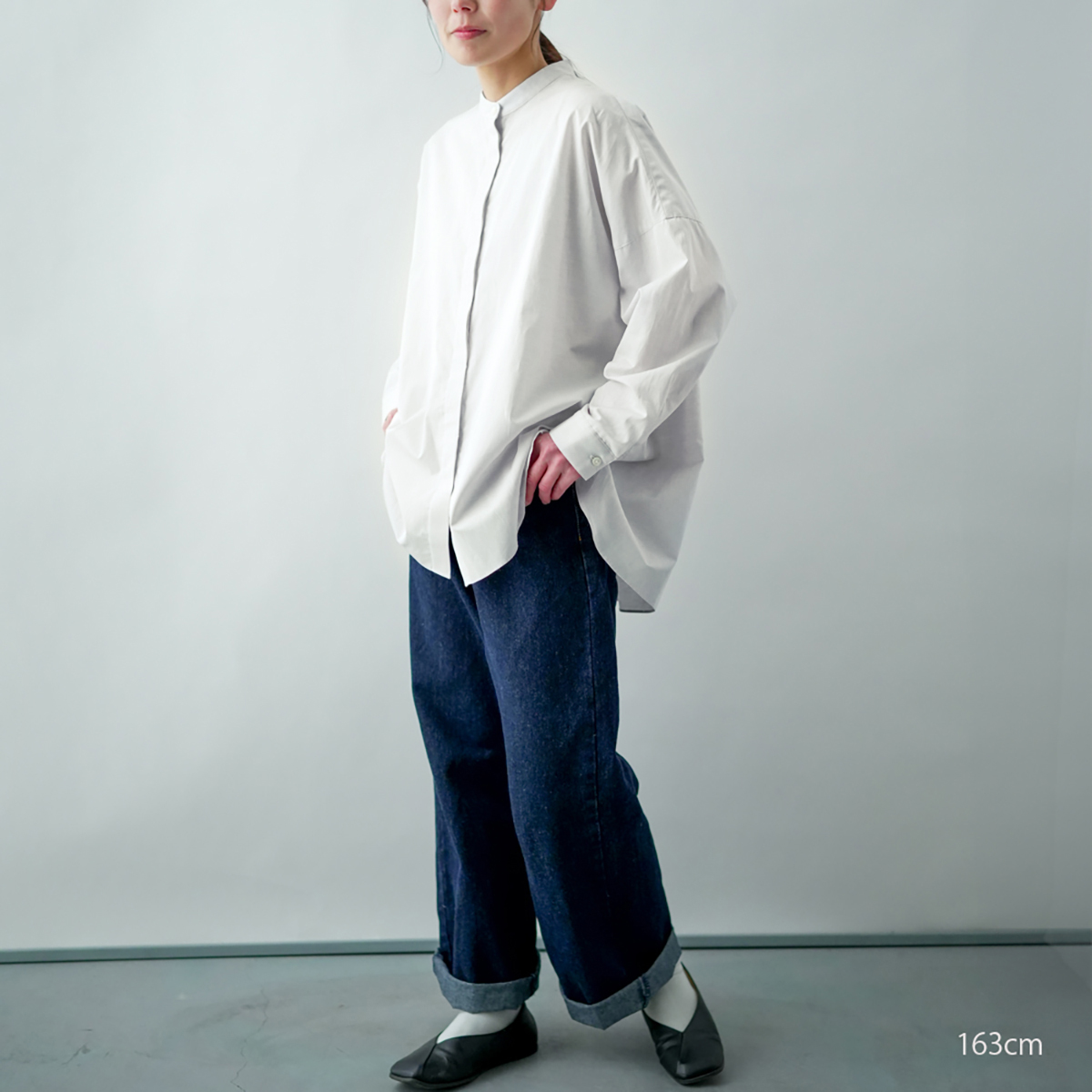 【HaTaKaKe】播州織cotton linen ワイドブラウス