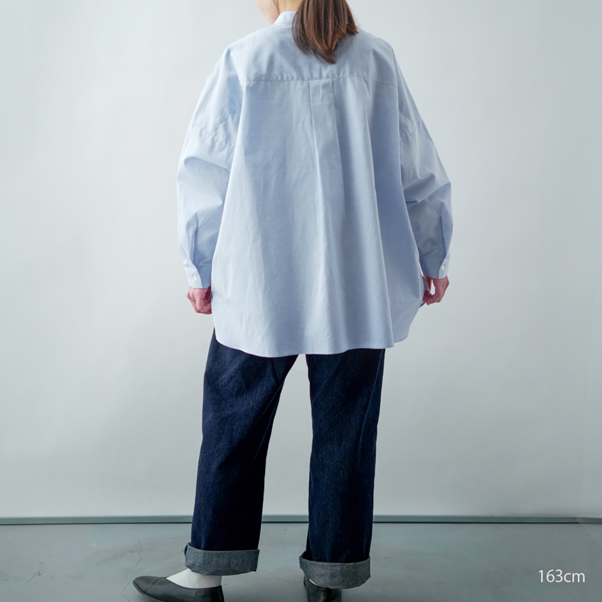【HaTaKaKe】播州織cotton linen ワイドブラウス