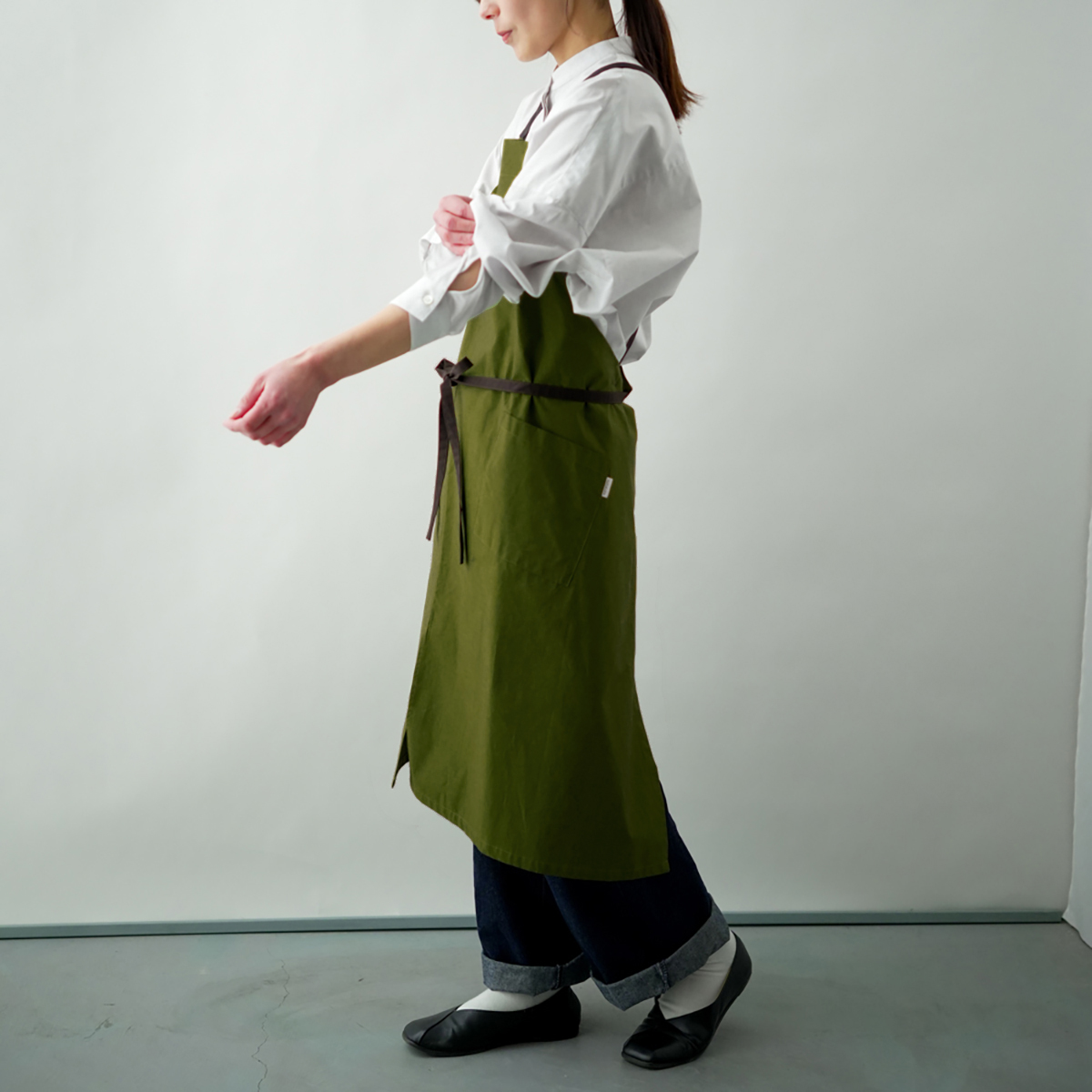 【HaTaKaKe】播州織organic cottonエプロン