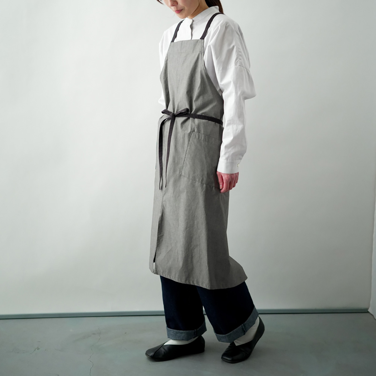 【HaTaKaKe】播州織organic cottonエプロン