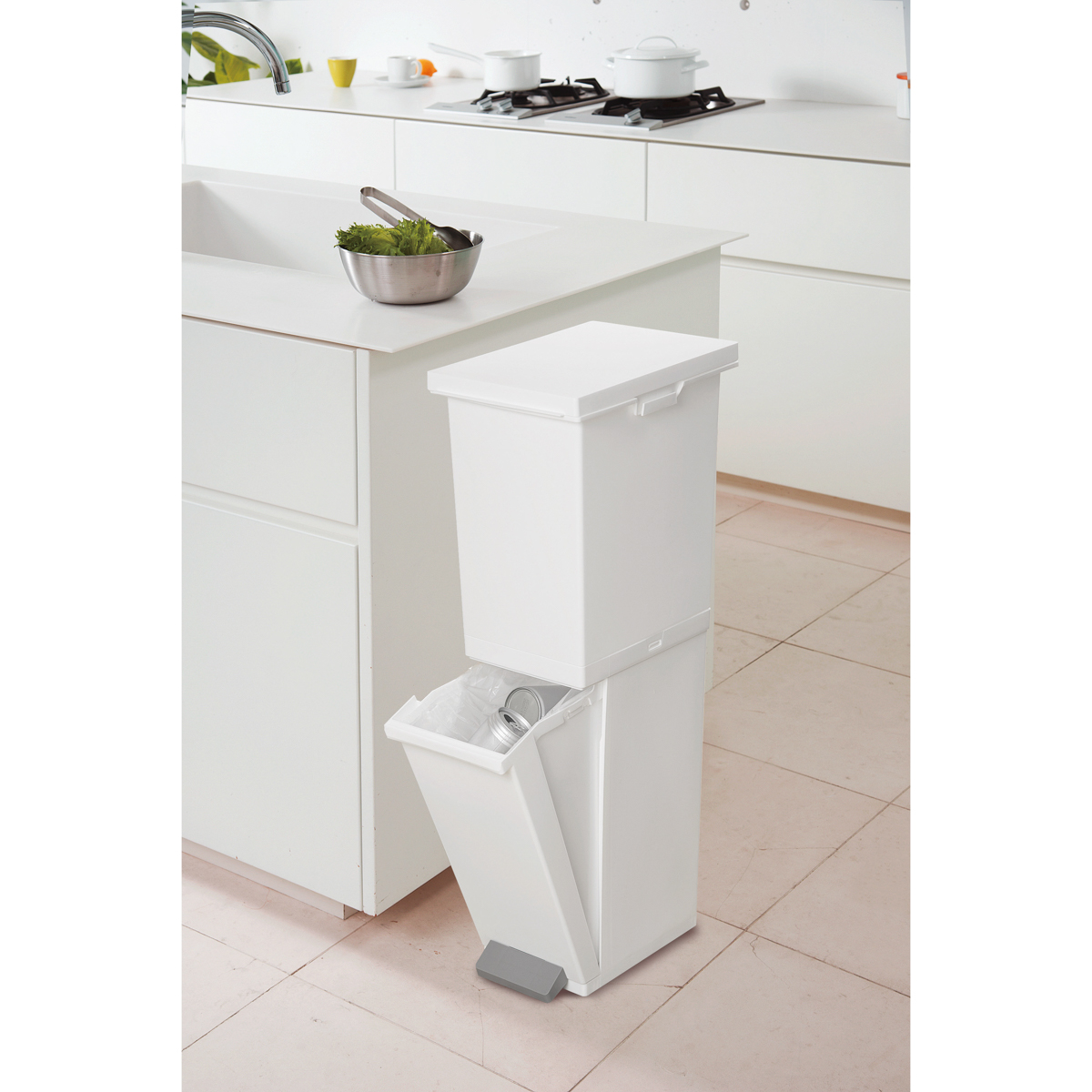 ネオカラー 分別スリムペダル２段３６　ホワイト