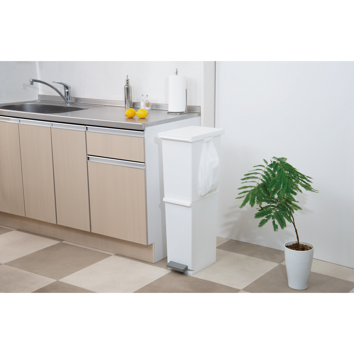 ネオカラー 分別スリムペダル２段３６　ホワイト