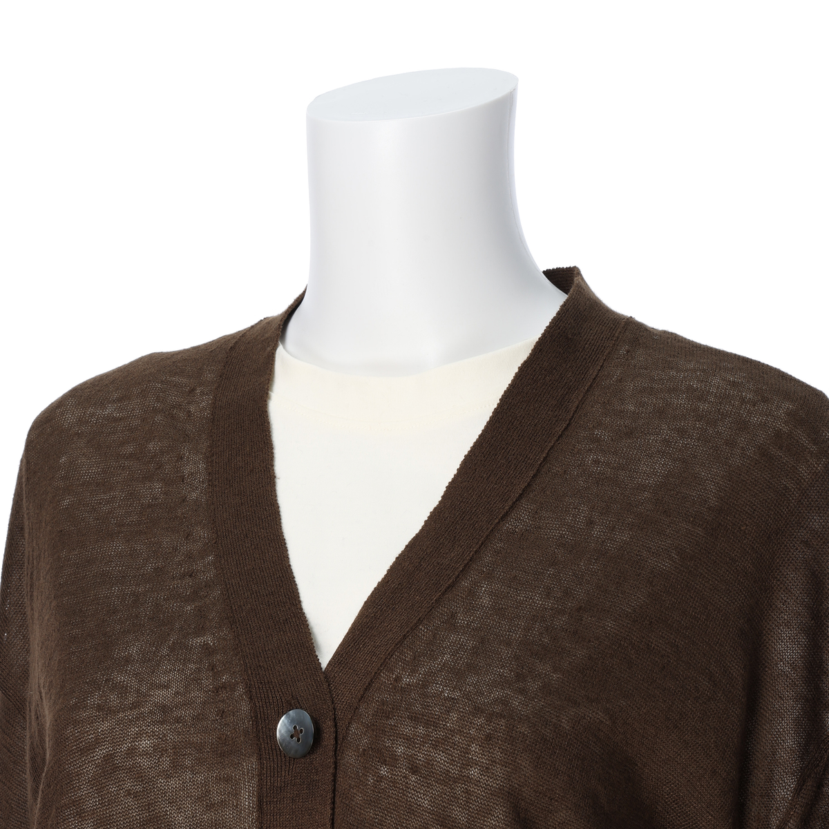 【Gracieuxグラシュー】リネンカーディガン　ブラウン