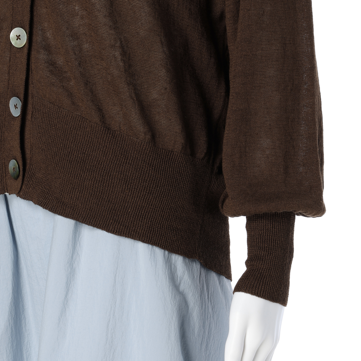 【Gracieuxグラシュー】リネンカーディガン　ブラウン