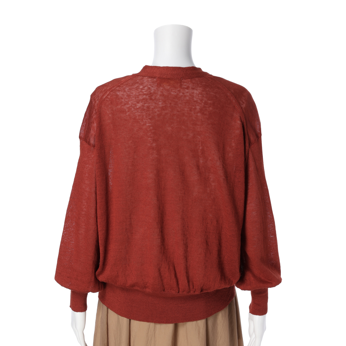 【Gracieuxグラシュー】リネンカーディガン　レンガ