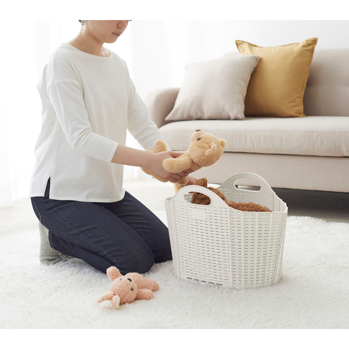 折りたためるランドリーバスケット　20L