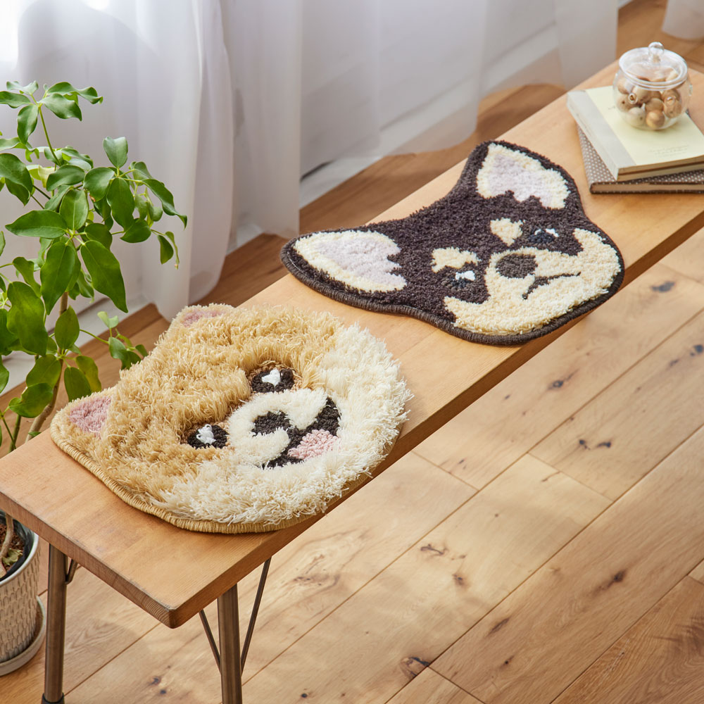 洗える イヌカオマット チワワ 滑り止め