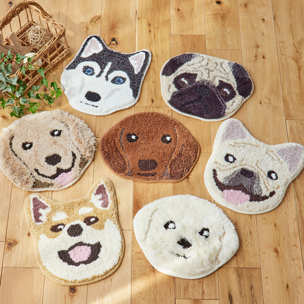 洗える イヌカオマット フレブル 滑り止め