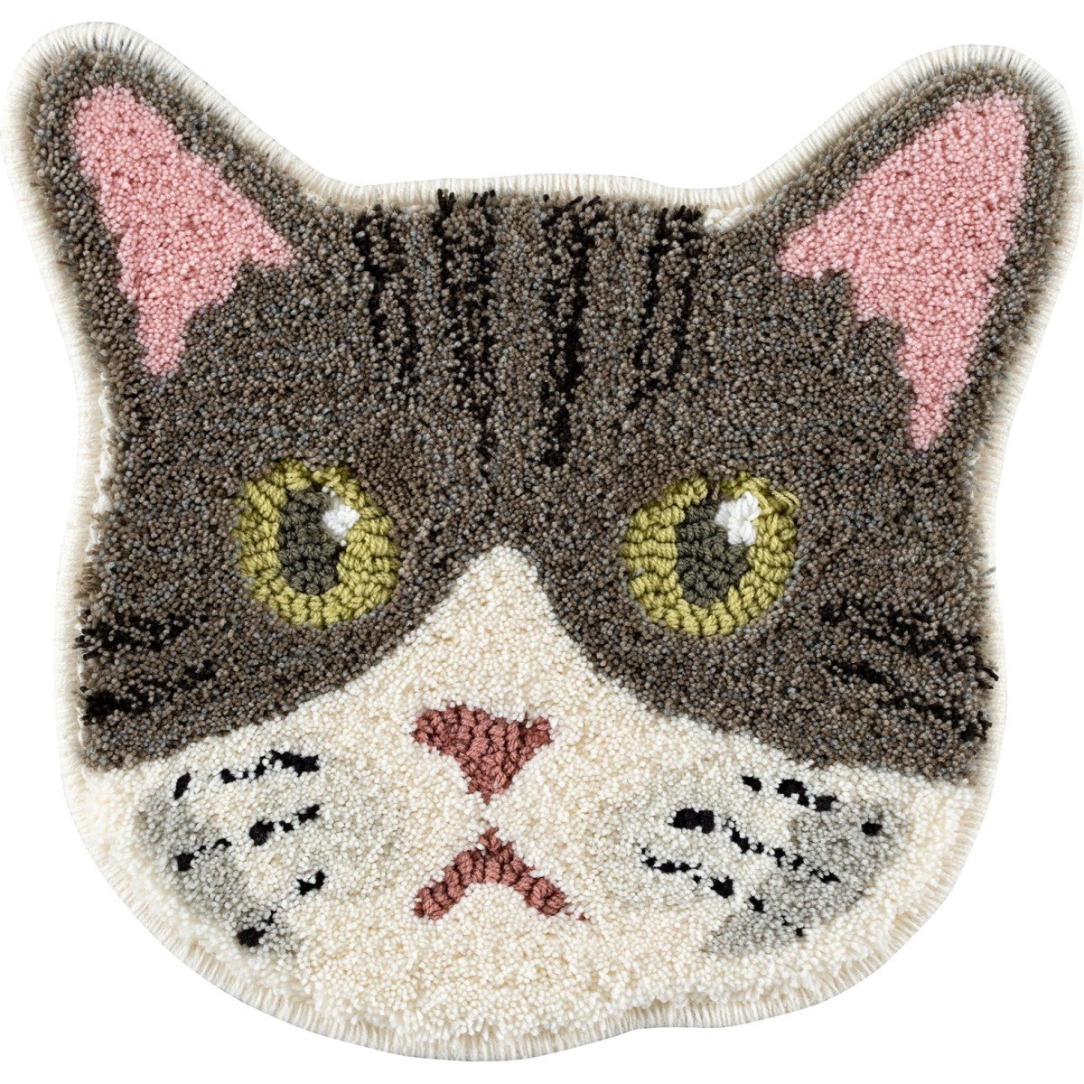 洗える ネコカオマット キジシロ 滑り止め