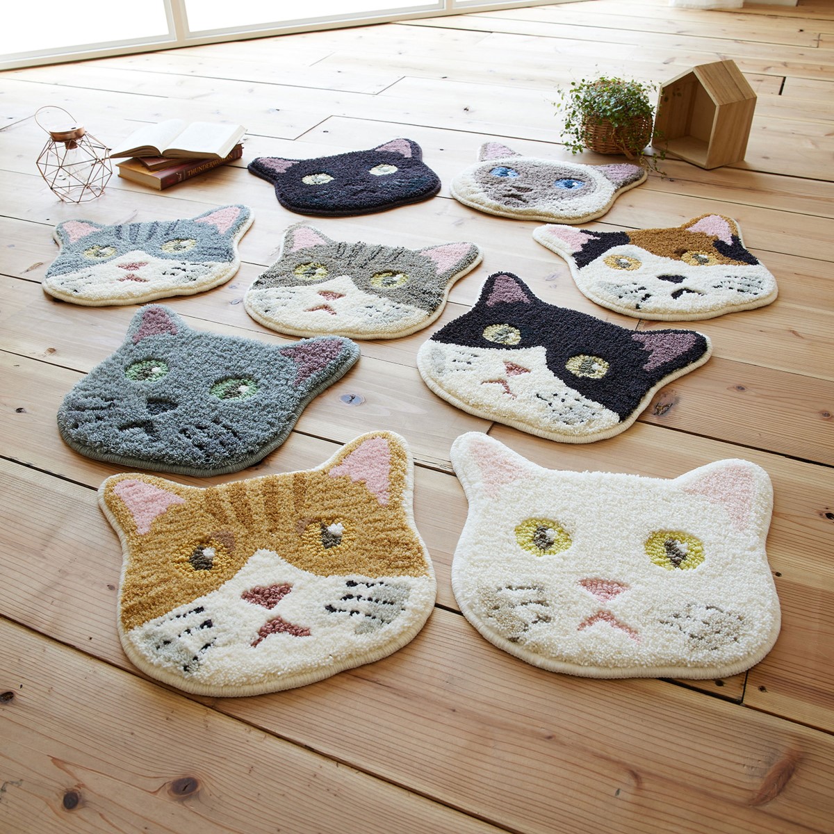 洗える ネコカオマット サバシロ 滑り止め