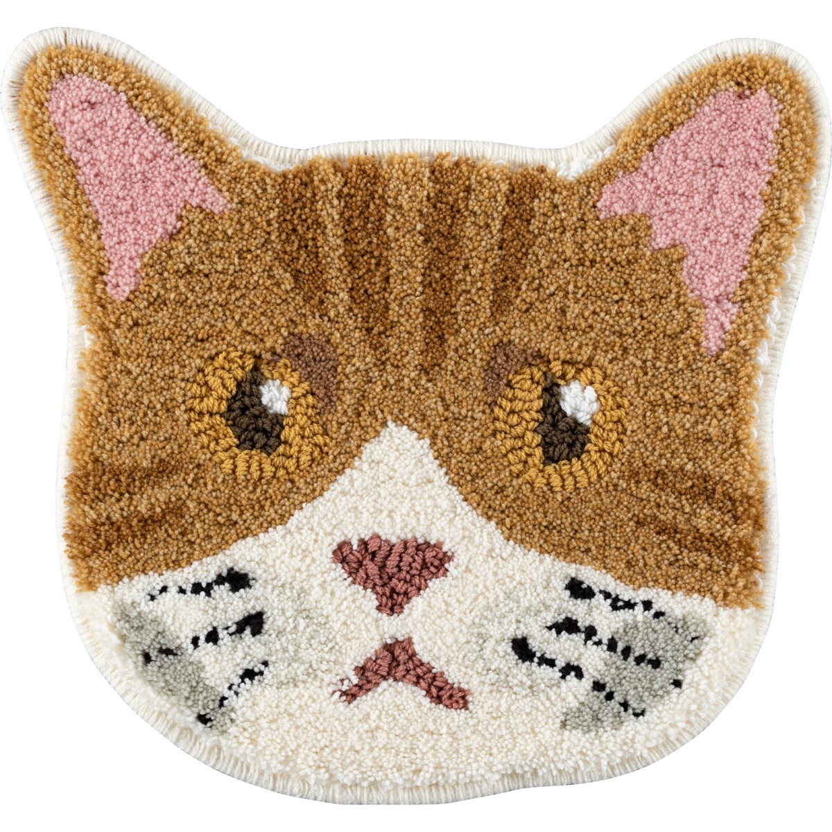 洗える ネコカオマット チャシロ 滑り止め