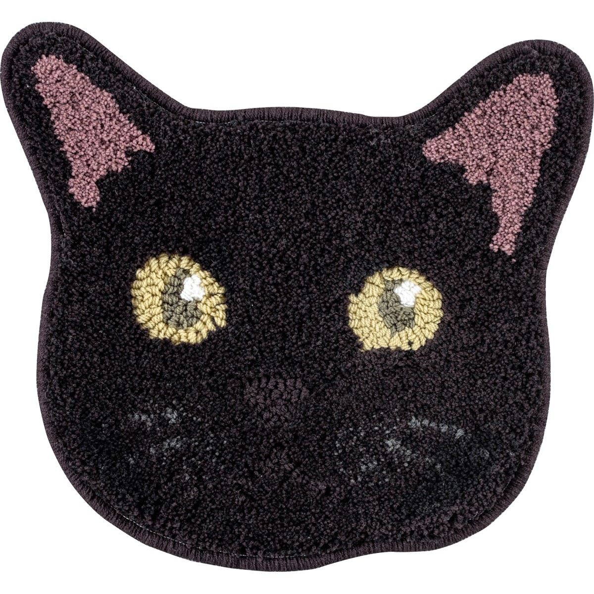 洗える ネコカオマット クロ 滑り止め