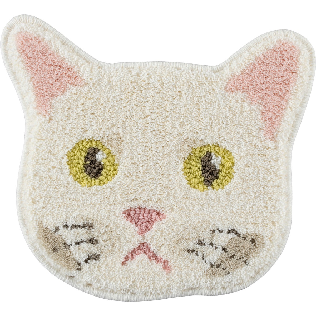 洗える ネコカオマット シロ 滑り止め