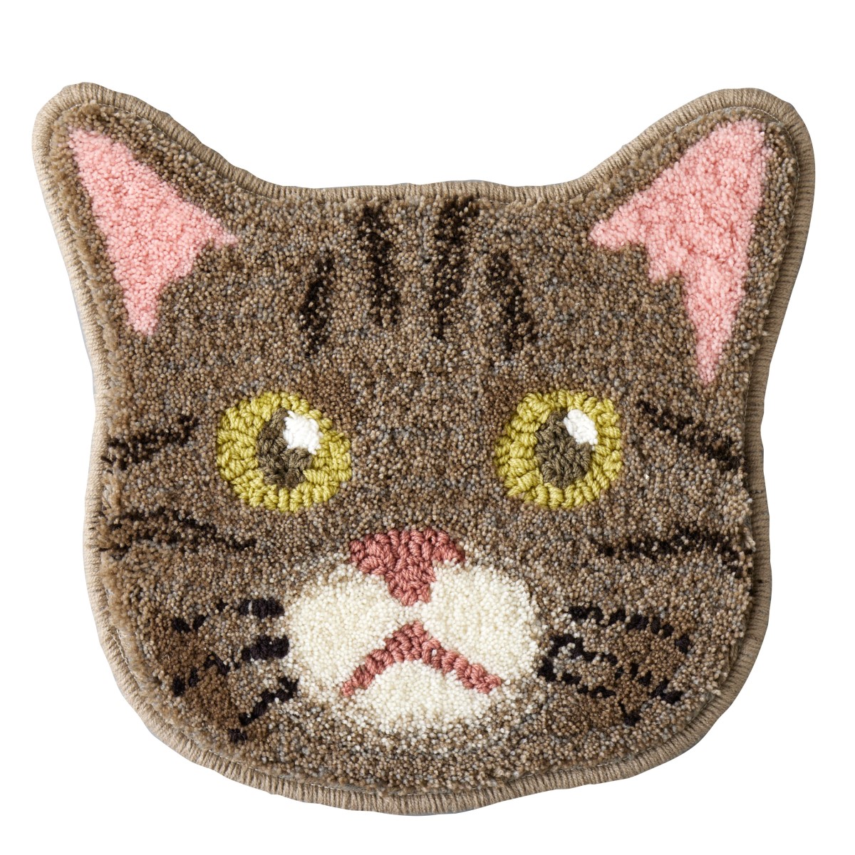 洗える ネコカオマット キジトラ 滑り止め