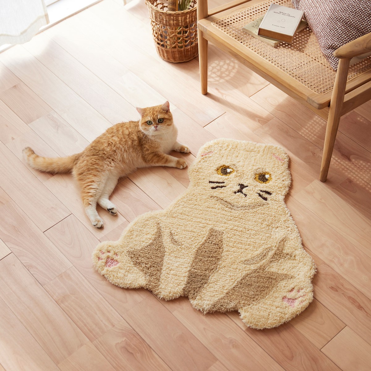 ネコマット スコスワリ クリーム 72×70cm