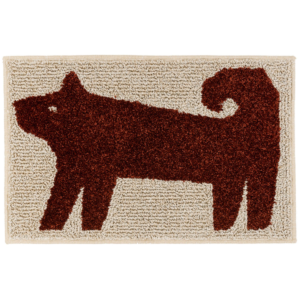 洗える アニマルマット ポチ ベージュ 45×70cm