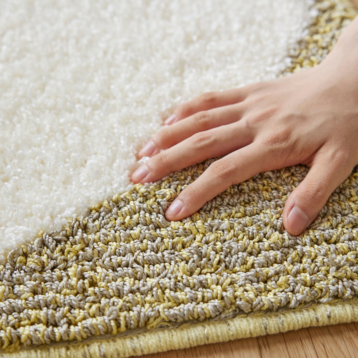 洗える アニマルマット ウズラ イエロー 45×70cm